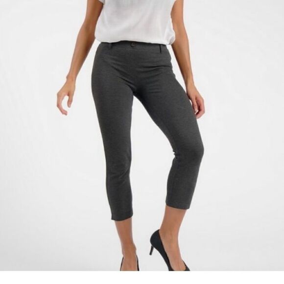BETABRAND Charcoal Cropped Classic Dress Pant Yoga Pants-S - Picture 1 of 9